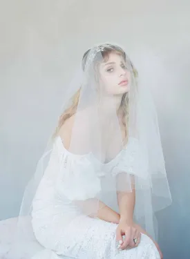 Simple subtle lift veil with blusher - Style #785