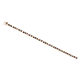 Skinny Beads Duo Tone Pavé Open Box Clasp Bracelet