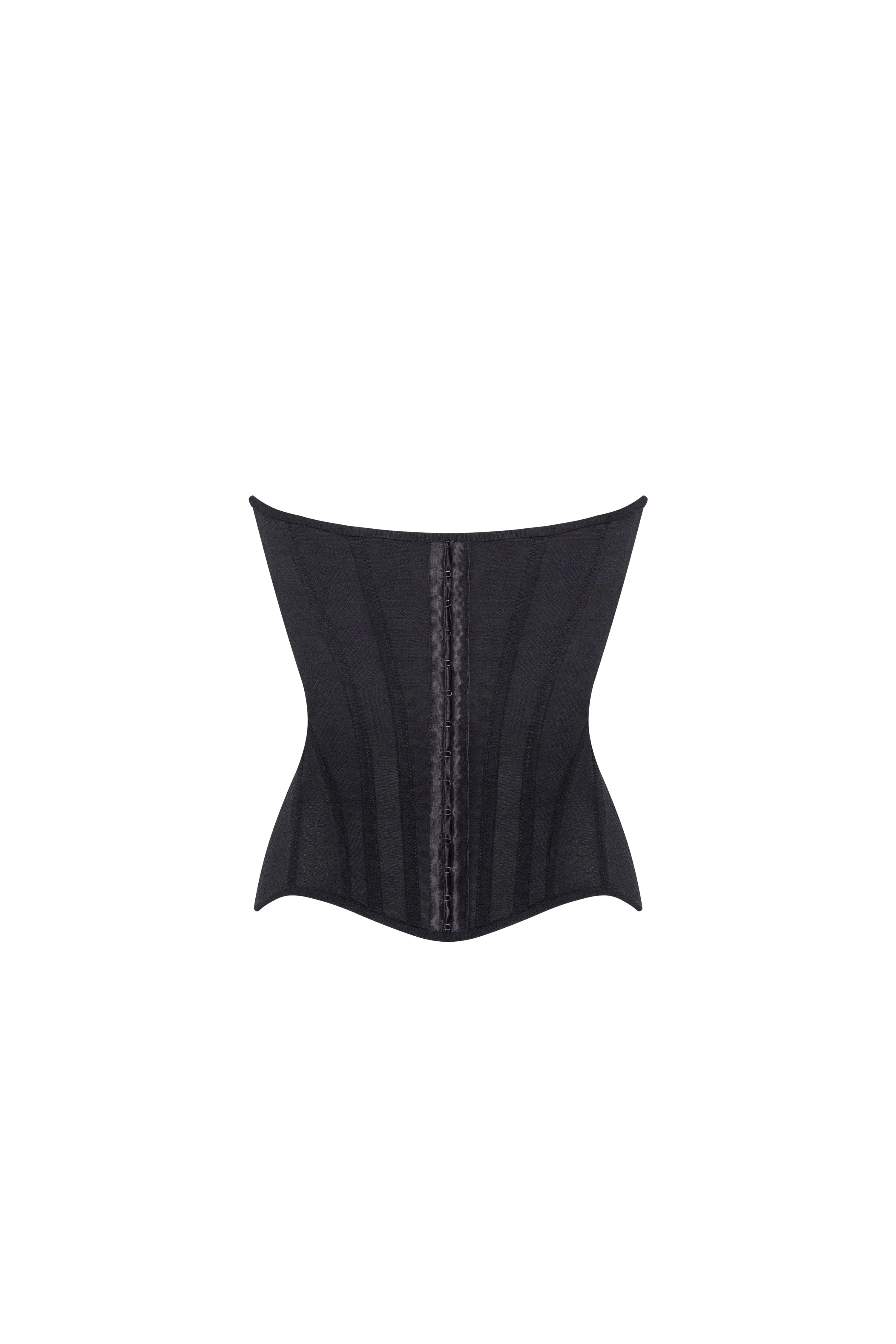 Smart heart-shaped low-waist black fitted corset