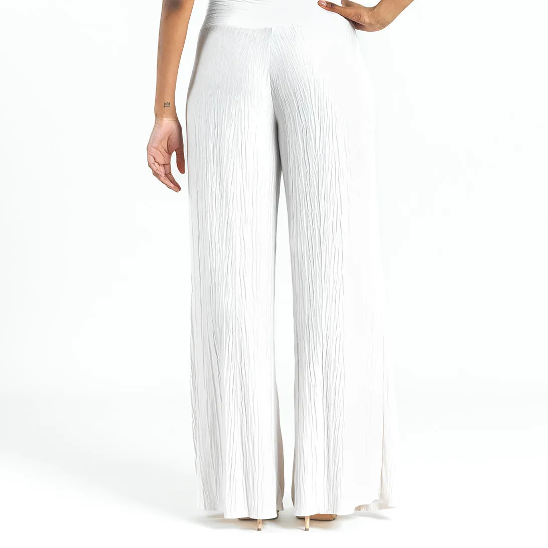 Soft Pleat Knit - Palazzo Pant - Ivory - Final Sale!