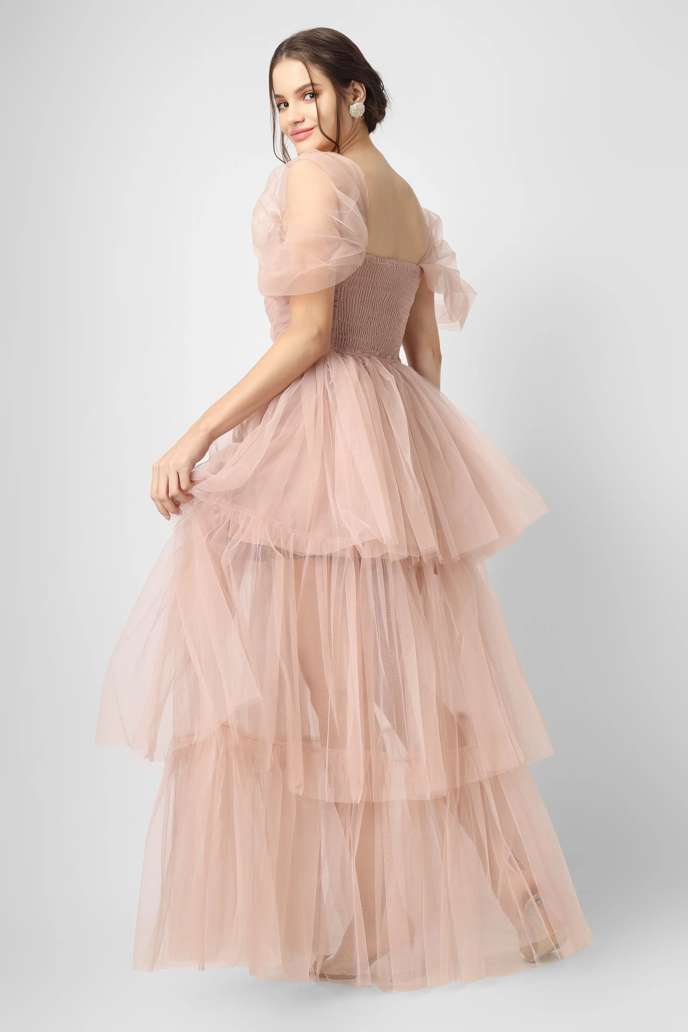 Sydney Pale Mauve Tulle Maxi Dress