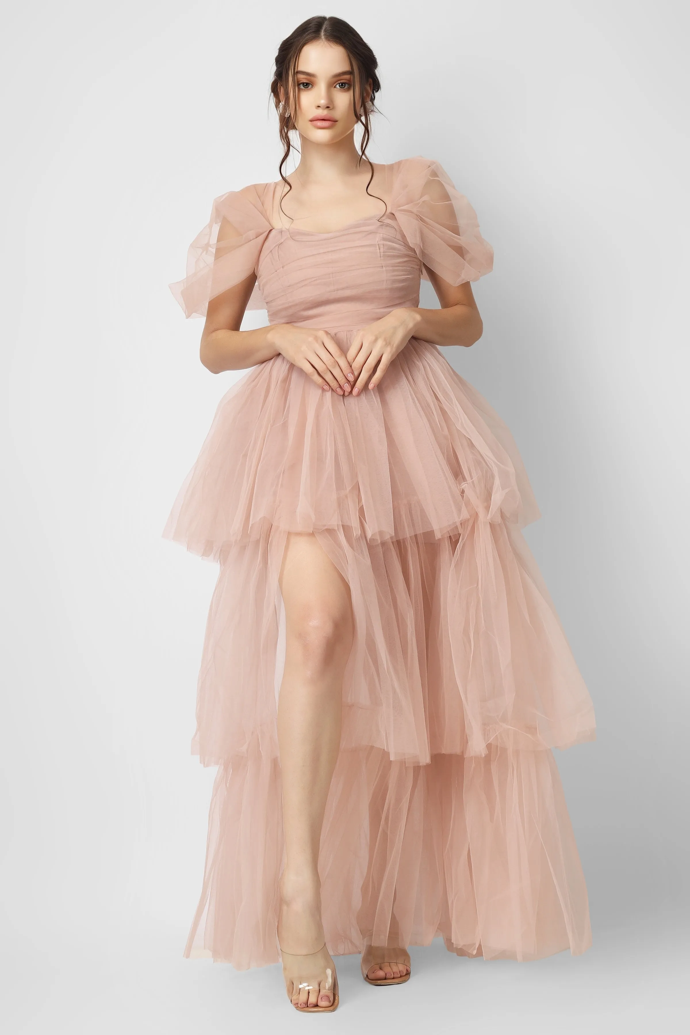 Sydney Pale Mauve Tulle Maxi Dress