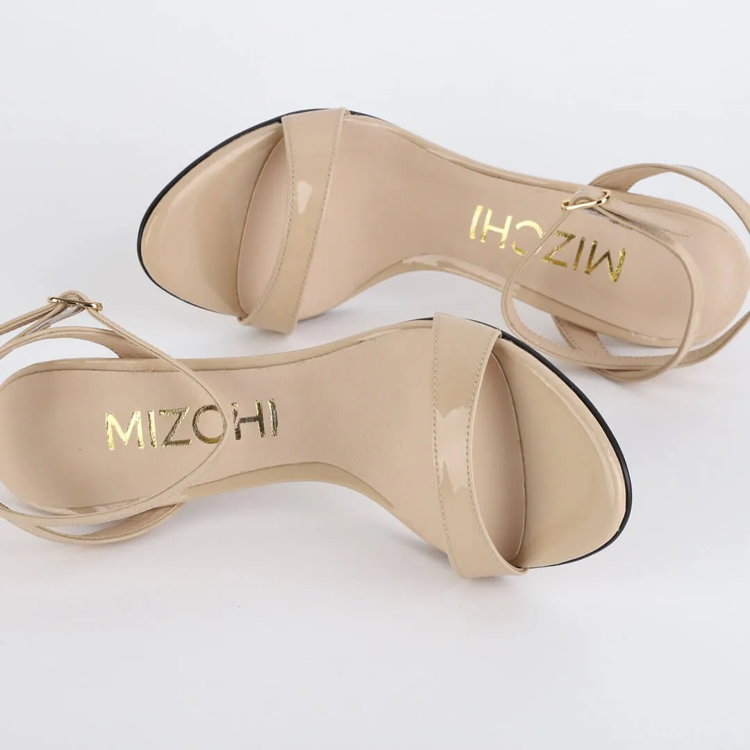 *UK size 3 - MEGAN - beige patent, 8cm heels