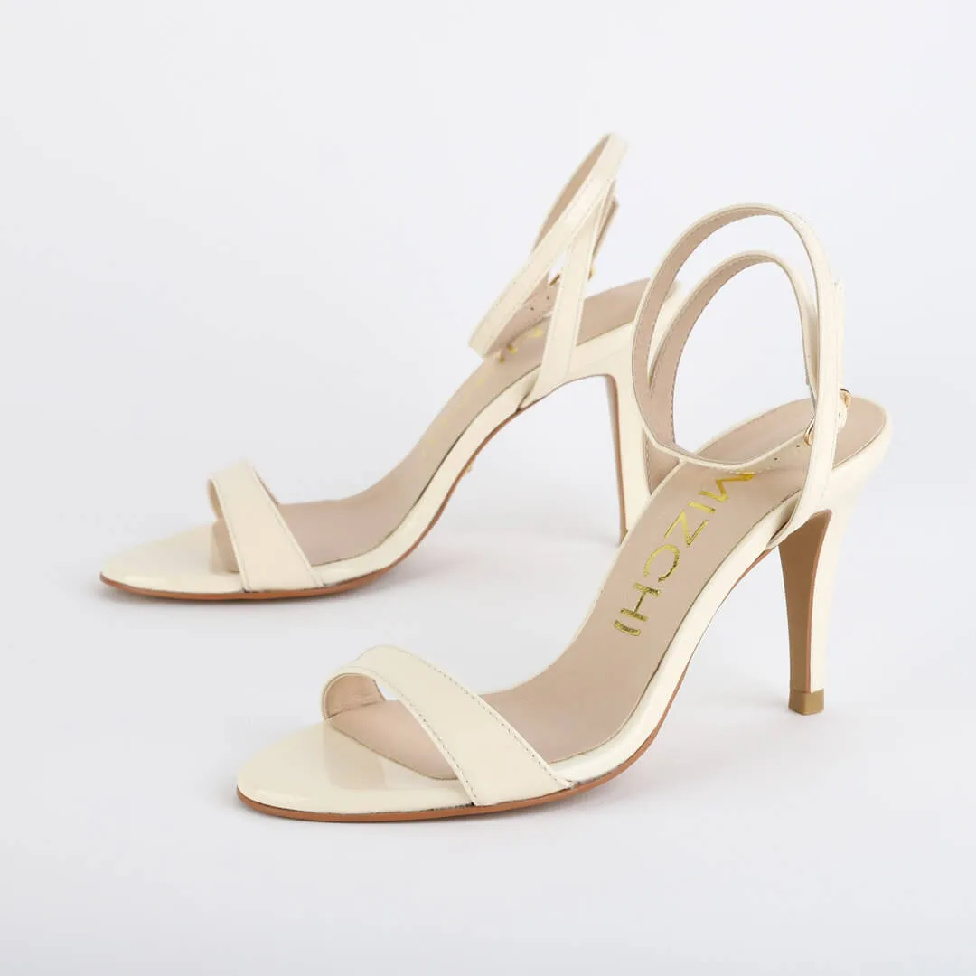 *UK size 3 - MEGAN - beige patent, 8cm heels