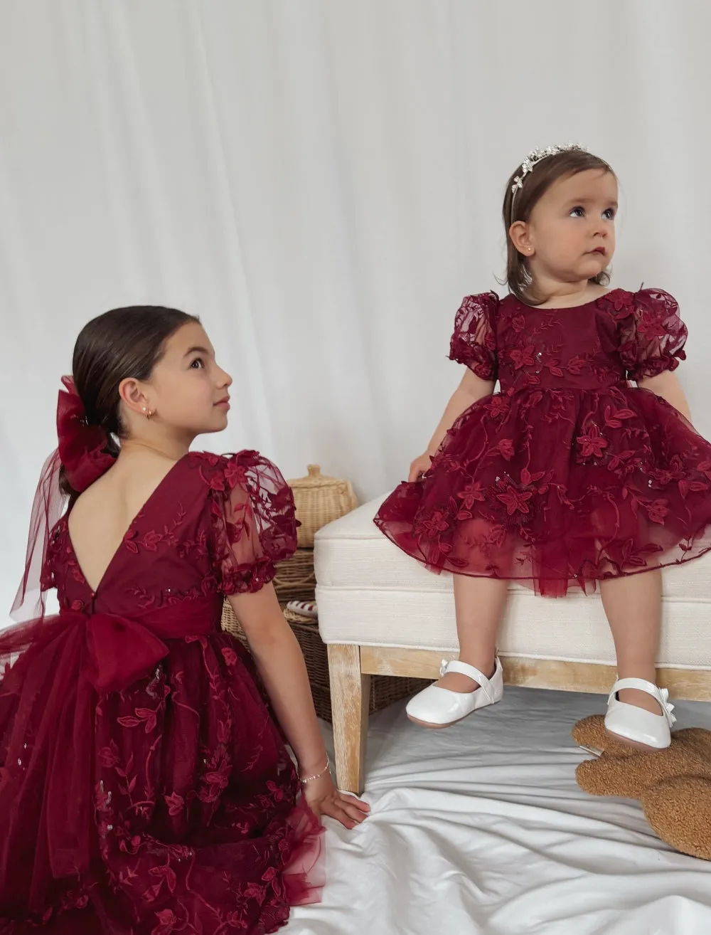 Vienna Girls Burgundy Christmas Dress