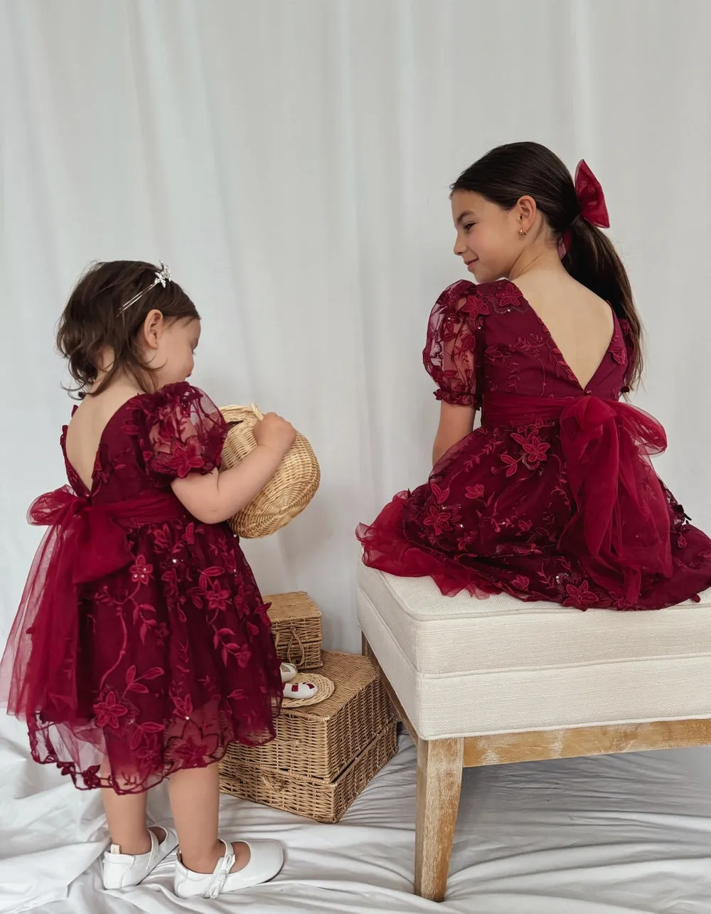 Vienna Girls Burgundy Christmas Dress