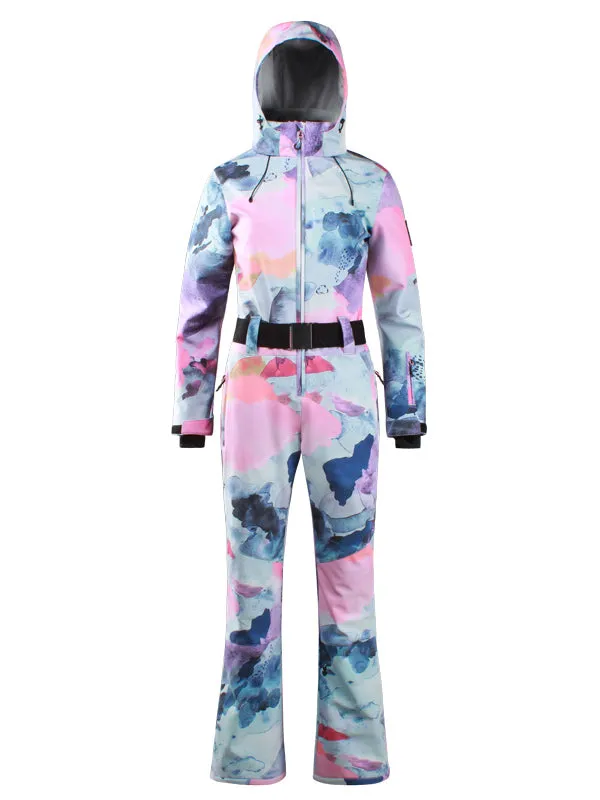 Women's Gsou Snow Classic Belted Flare Ski Jumpsuit