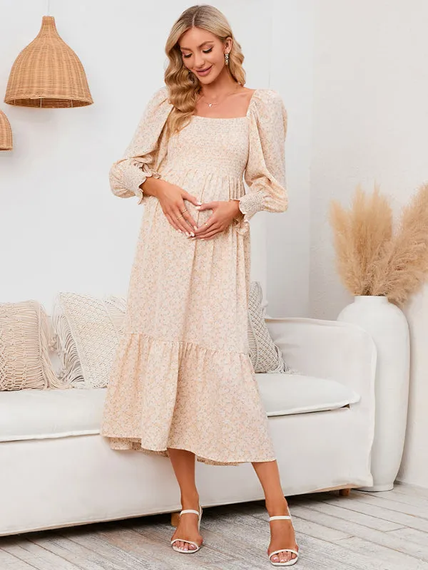 Women's Maternity Chiffon Floral Dress