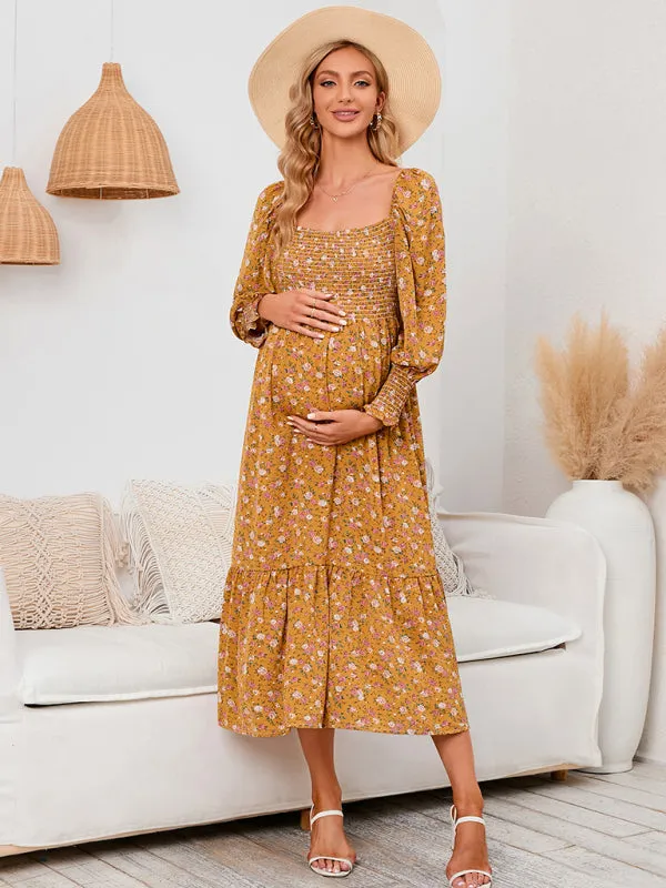 Women's Maternity Chiffon Floral Dress