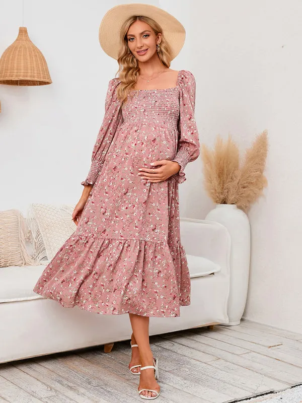 Women's Maternity Chiffon Floral Dress