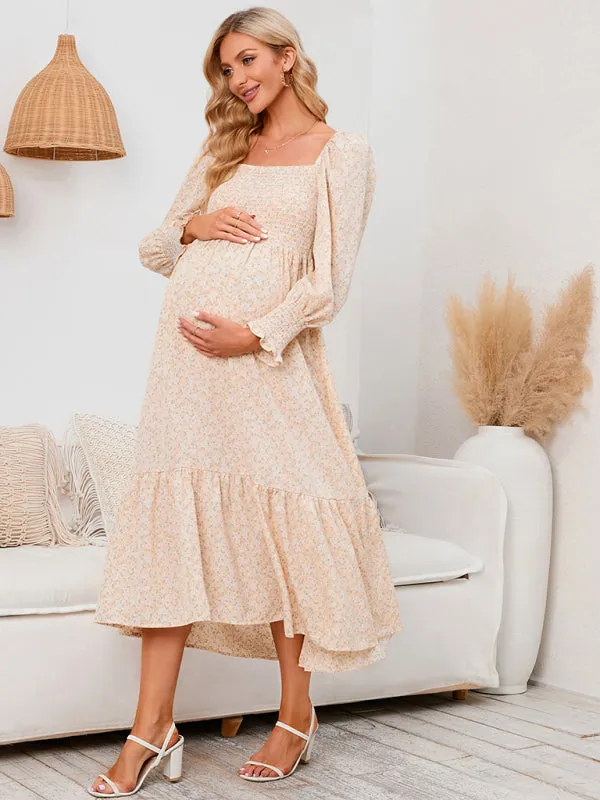 Women's Maternity Chiffon Floral Dress