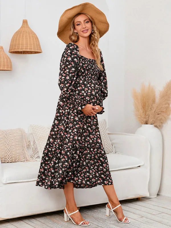 Women's Maternity Chiffon Floral Dress