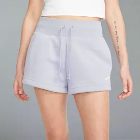 Womens Sportswear Phoenix Fleece High-Waisted Shorts - Indigo Haze